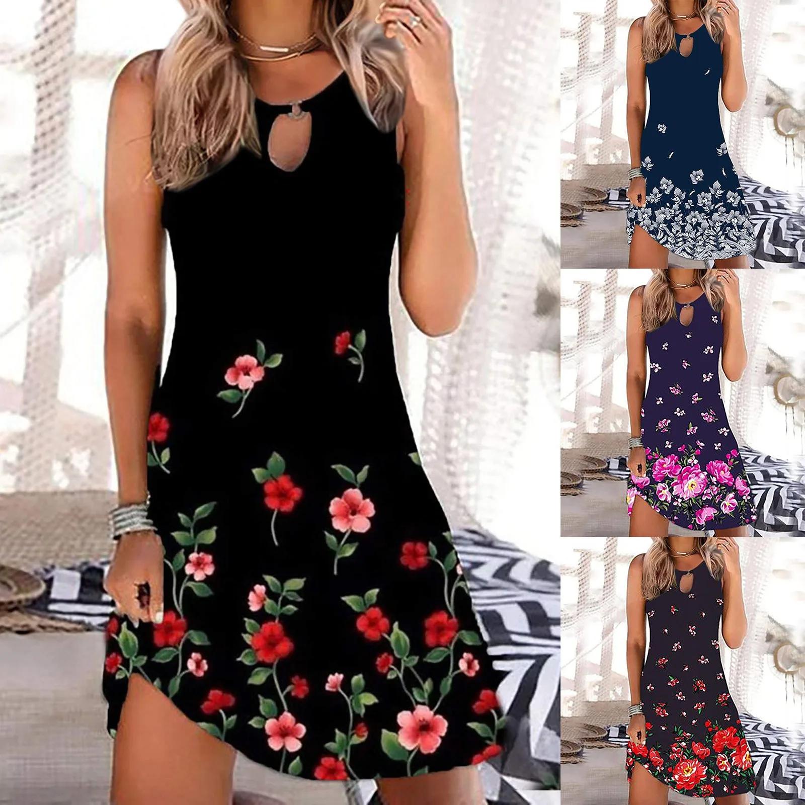 ο ĳ־  ũ 巹 Vestidos 2023   Ʈ Boho ġ 巹  O  μҸ Sundress, 